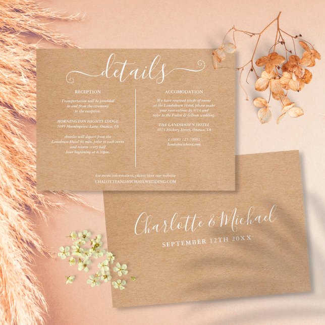 Invitación Información detallada del Boda Rustic Kraft (Subido por el creador)