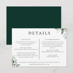 Invitación Información detallada sobre el Boda botánico natur