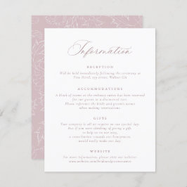 Invitación Información elegante sobre el Boda de guiones de R