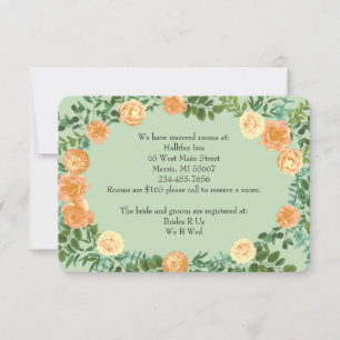 Invitación Información floral Rosa Peach Light Green Peony