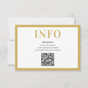 Invitación INFORMACIÓN INSERTAR código QR de oro negro modern