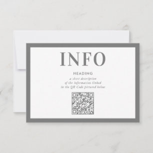 Invitación INFORMACIÓN INSERTAR código QR gris neutro moderno