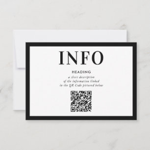 Invitación INFORMACIÓN INSERTAR código QR negro sencillo y mo