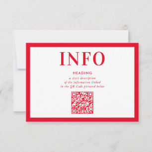 Invitación INFORMACIÓN INSERTAR código QR rojo sencillo y mod