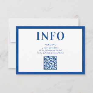 Invitación INFORMACIÓN INSERTAR moderno código QR azul real