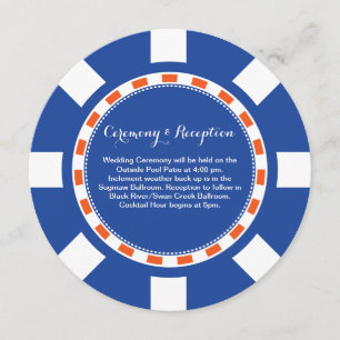 Invitación Información que se casa de la ficha de póker el