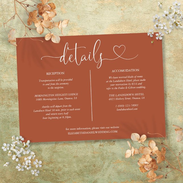 Invitación Información sobre el guión de Terracotta Heart (Terracotta Heart Script Details Information Invitation)