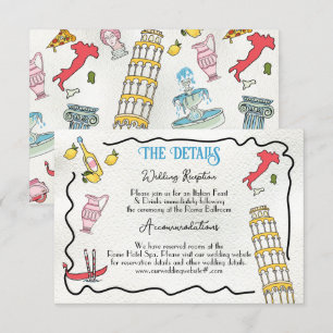 Invitación Información y detalles de Roma italianos dibujados