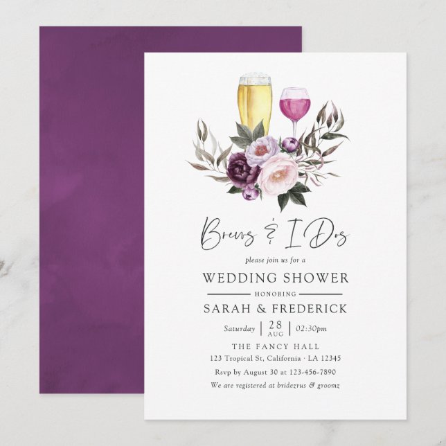 Invitación Infusiones Florales de Terciopelo Profundo Antes d (Anverso / Reverso)