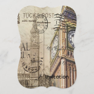 Invitación Inglaterra británica london cloctower gran bén