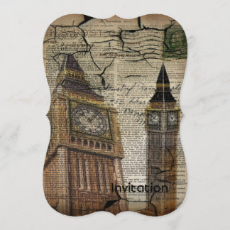 Invitación Inglaterra británica london cloctower gran bén