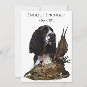 Invitación Inglés Springer Spaniel con faisán