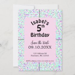 Invitación Iniciación de cumpleaños con lunares para niñas
