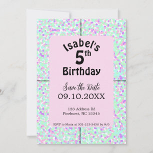 Invitación Iniciación de cumpleaños con lunares para niñas
