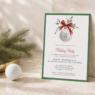 Invitación inicial de fiesta de Navidad de golf co