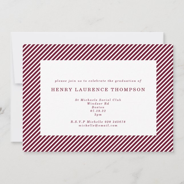 Invitación inicial de graduación con varias fotos (Reverso)