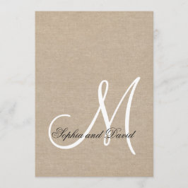 Invitación inicial del monograma del Boda de lienz