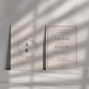 Invitación Iniciales Boda moderno simple y elegante