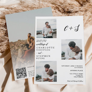 Invitación Iniciales casuales minimalistas modernas 4 bodas d