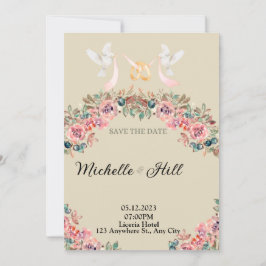 Invitación Iniciales de Boda Monograma Romántico