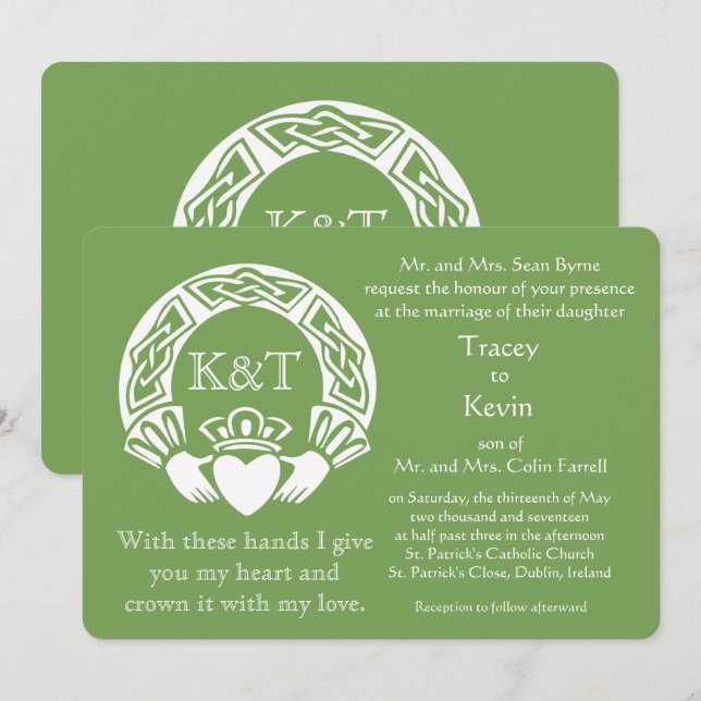 Invitación Iniciales de clase - Color de fondo Personalizar (Anverso / Reverso)