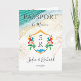 Invitación Iniciales del Escudo de Pasaporte de Destino de Bo