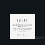 Invitación Iniciales Modernas Minimalistas Casuales Corazón B<br><div class="desc">Esta invitación de boda presenta las iniciales de la pareja en un estilo de letra mixta y negrita con un pequeño corazón rosa encima, los detalles de la boda en una redacción informal y conversacional en el medio, y sus nombres completos en letra script en la parte inferior. El fondo...</div>
