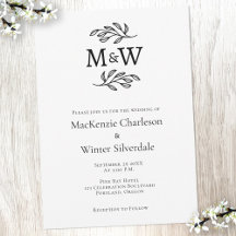 Iniciales monogramas simples de pareja boda Minima
