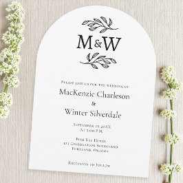 Invitación Iniciales monogramas simples de pareja boda Minima