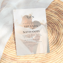 Invitación Iniciales simples Boda de fotografía de caligrafía