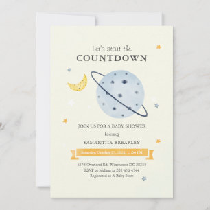 Invitación Iniciar la cuenta atrás del Baby Shower del niño d
