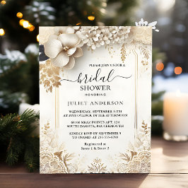 Invitación Iniciar la ducha formal simple clásica en blanco