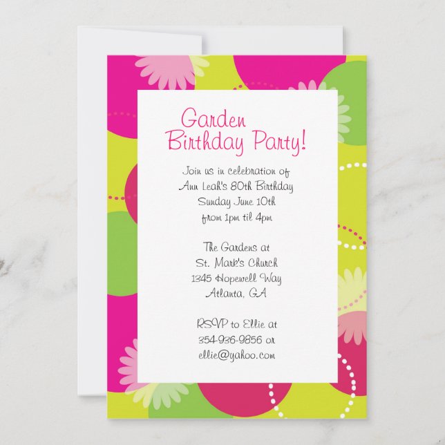 Invitación Iniciativa de flores de jardín (Anverso)