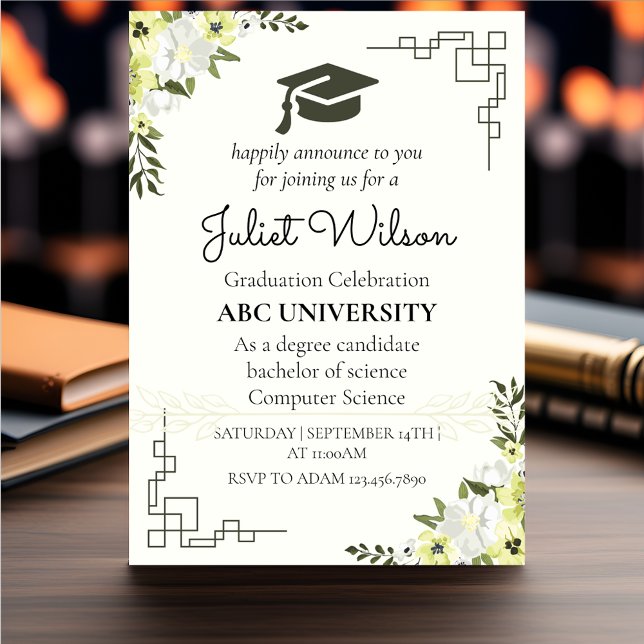 Invitación inicio de la graduación universitaria (Subido por el creador)