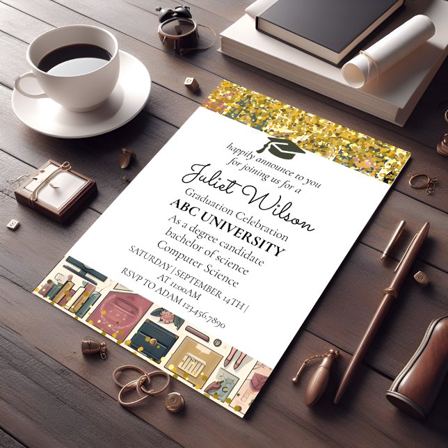Invitación Inicio elegante de la universidad en negrita (Subido por el creador)