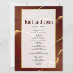 Invitación Inky Earthtone Red Abstract Sorprendente Fab Boda