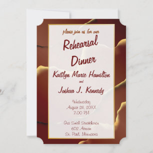 Invitación Inky Earthtone Red Abstract Sorprendente Fab Boda
