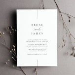 Invitación Inline | Boda mínimo moderno<br><div class="desc">Una hermosa invitación de boda minimalista basada en la tipografía con sus nombres en letras clásicas,  junto con letras modernas con acento manuscrito. Personalice con los detalles de su boda debajo. Nuestra colorida ceniza hace una declaración clásica con letras negras suaves sobre un fondo blanco y nítido.</div>