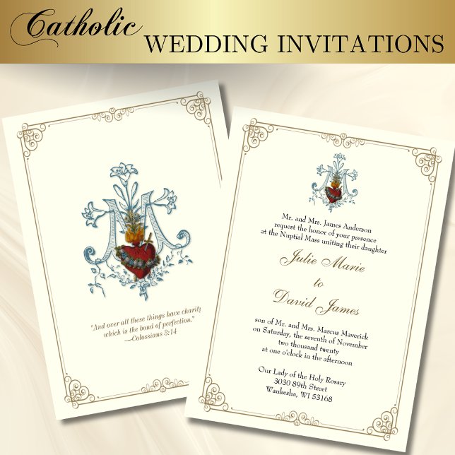 Invitación Inmaculado corazón católico de María Boda (Subido por el creador)
