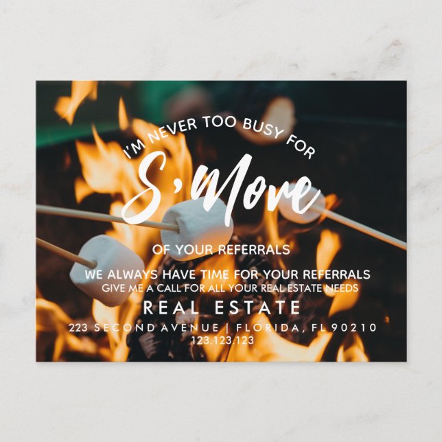 invitación inmobiliaria S'MORErereferrals (Anverso)