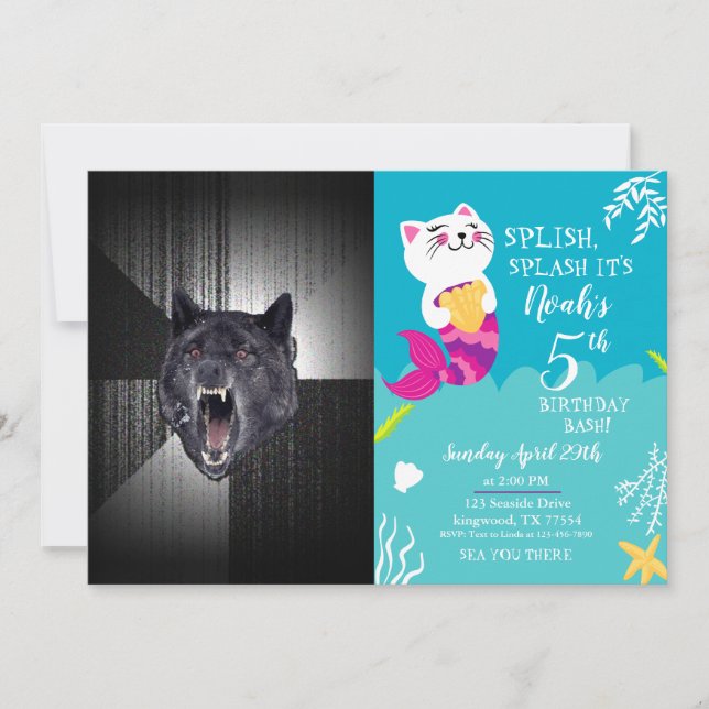 Invitación Insanity Wolf Meme (Anverso)