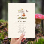 Invitación Insect Mushroom Woodland Nature Boy Baby Shower<br><div class="desc">La página de un libro de cuentos sobre la naturaleza inspiró la invitación a una ducha de bebé con el ilustracion de dos setas rodeadas de polilla,  abeja,  saltamontes y caracoles.</div>