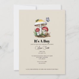 Invitación Insect Mushroom Woodland Nature Boy Baby Shower I