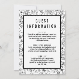 Invitación Inserción de información de invitado floral simple