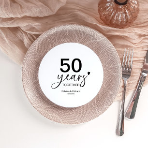 Invitación Inserción de placa cargadora de 50 años de Boda