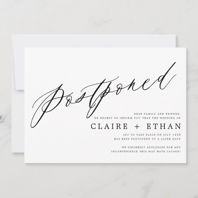 Invitación Inserción simple de postposición del Boda (Anverso)