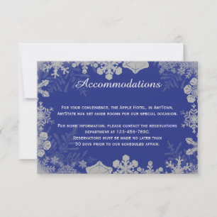 Invitación Insertar Boda de copo de nieve azul y plata