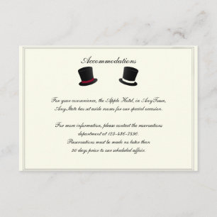Invitación Insertar Boda gay con sombreros y amarres