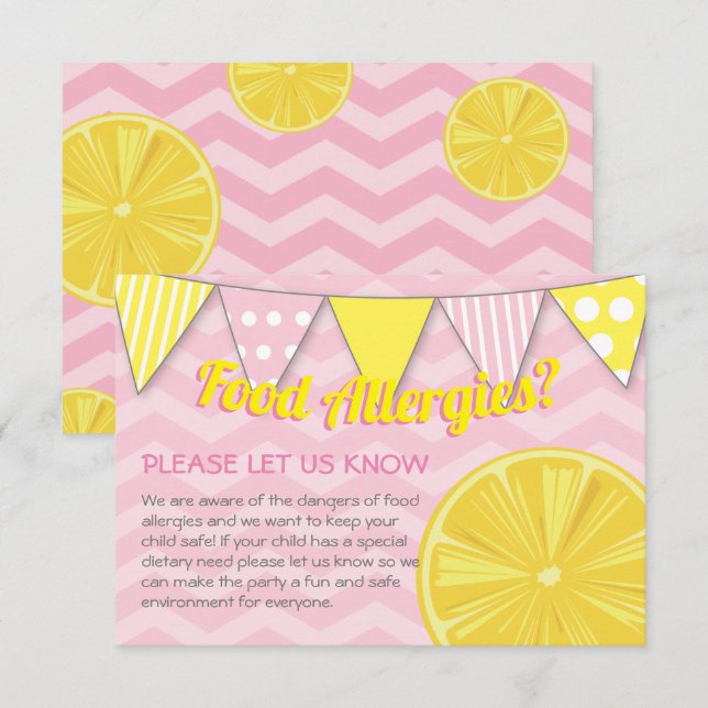 Invitación Insertar Chica de cumpleaños de Lemonade (Anverso / Reverso)
