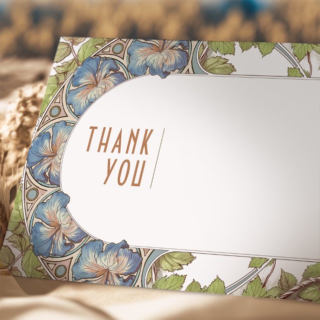 Invitación Insertar Petunia Gracias Art Nouveau Vintage (Subido por el creador)